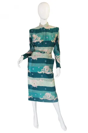 1940s Claudia Young Silk Dragon Dress