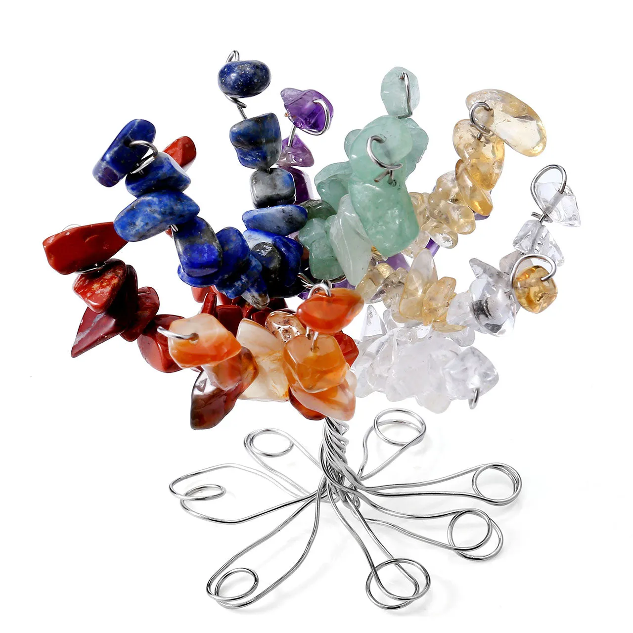 7 Chakra Healing Crystals Money Tree Feng Shui Ornament | Jovivi