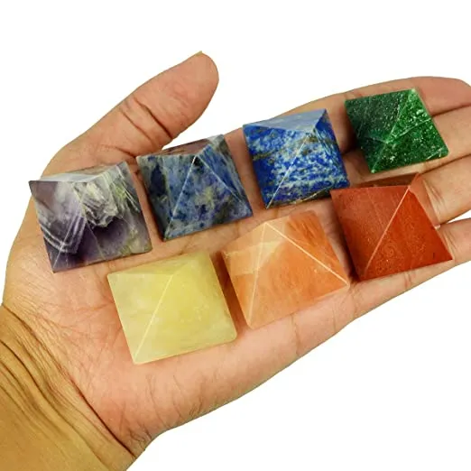 7 Chakra Pyramid 10-12 mm- Crystal - Reiki Healing - Vastu - Feng Shui - Crystal Healing