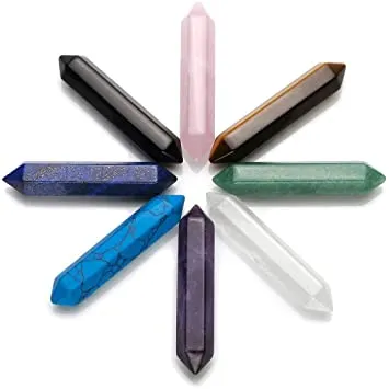 8PCS Chakra Healing Crystal Wands Set 2.3" | Jovivi