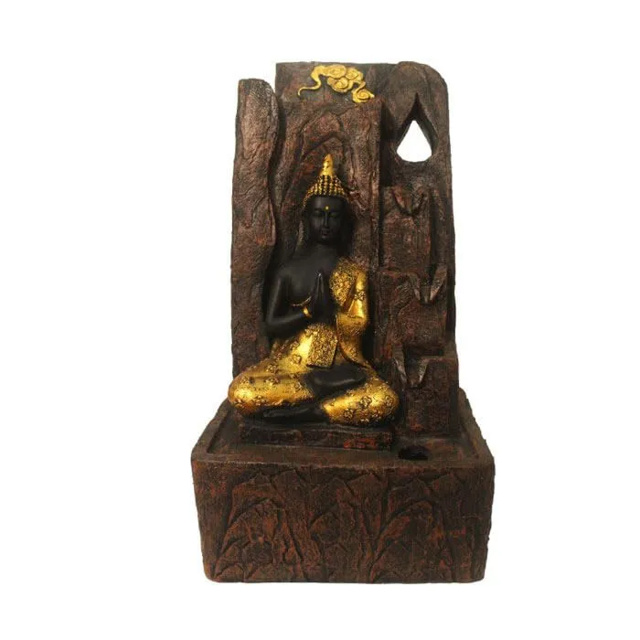 Art N Hub Loard Gautm Buddha Fengshui Antique Look Water Fountain Interior Decoration Items for Home Best As Gift Items for Home Decoration (28 x 20 x 54 CM | Brown & Golden)