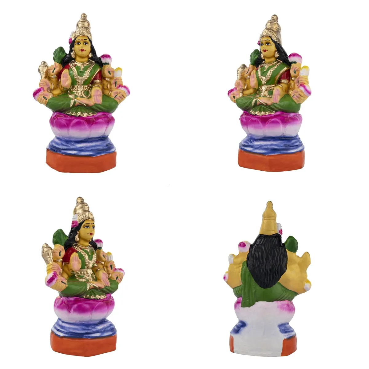 Ashta Lakshmi Clay Golu Bommai Set - 8 x 7 Inches | Giri Golu Doll/ Navaratri Golu Bomma/Gombe/Bommai