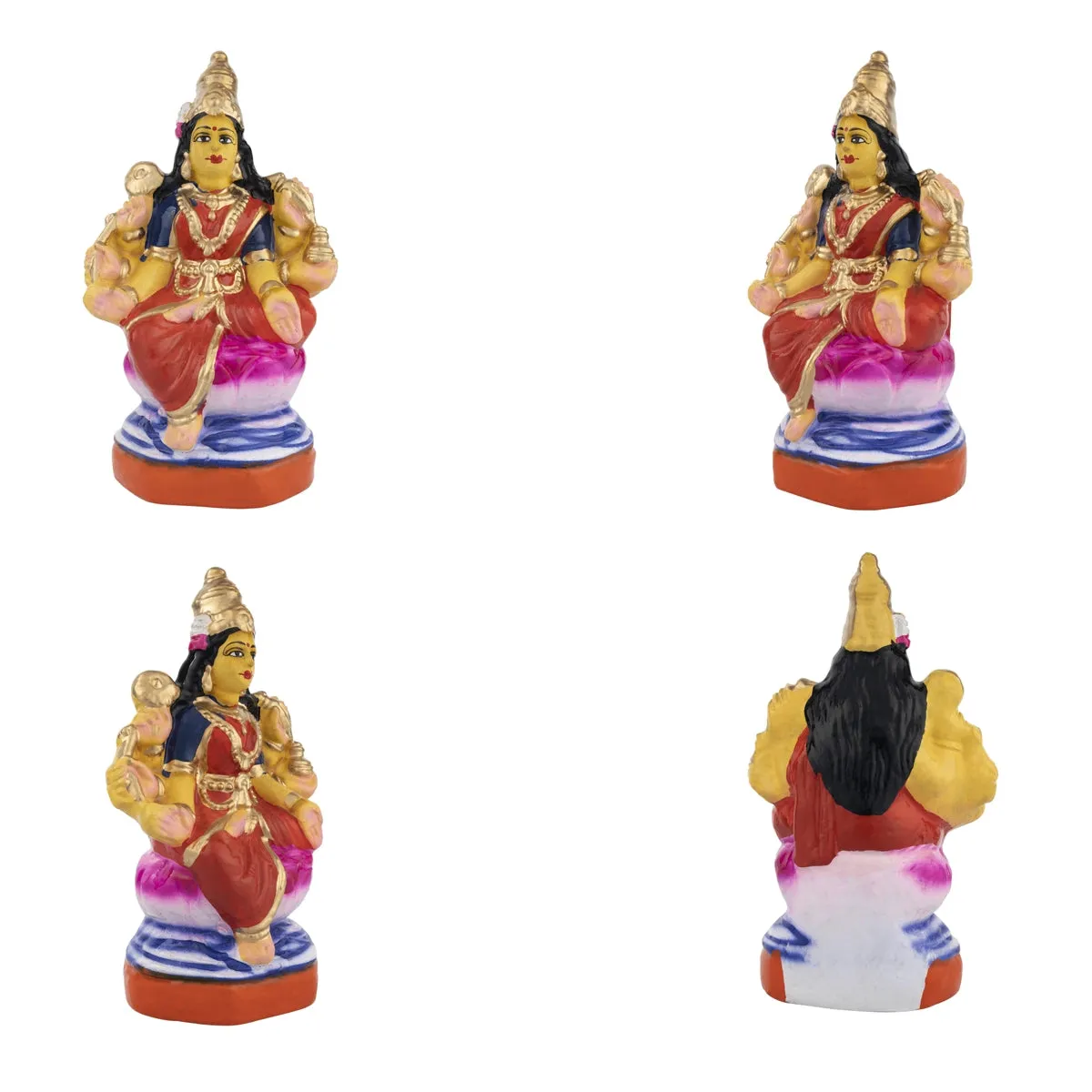 Ashta Lakshmi Clay Golu Bommai Set - 8 x 7 Inches | Giri Golu Doll/ Navaratri Golu Bomma/Gombe/Bommai