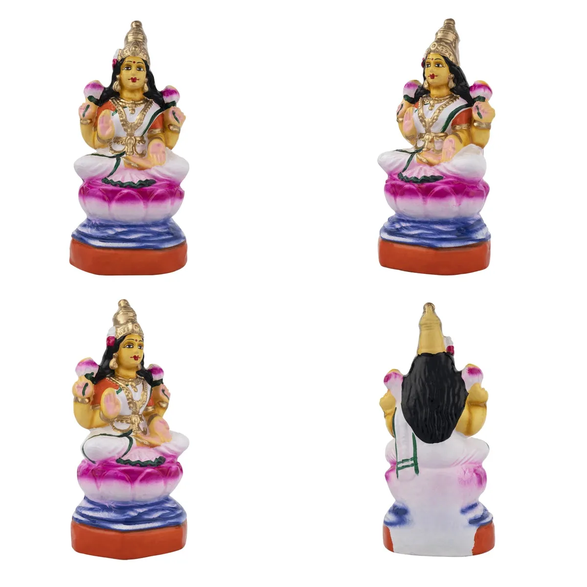 Ashta Lakshmi Clay Golu Bommai Set - 8 x 7 Inches | Giri Golu Doll/ Navaratri Golu Bomma/Gombe/Bommai