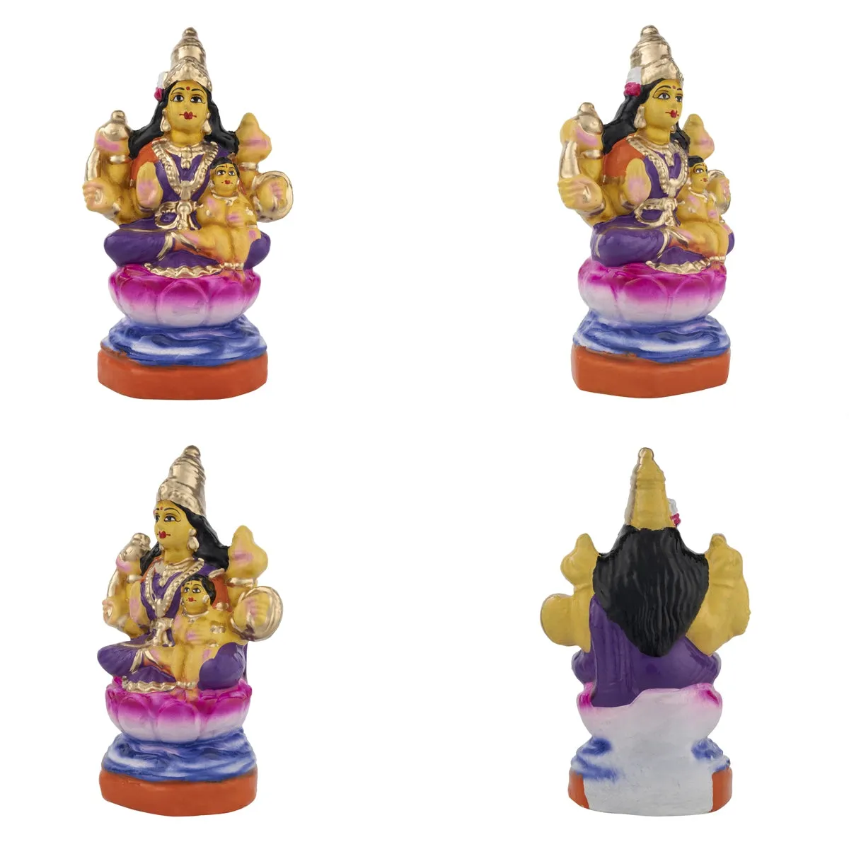 Ashta Lakshmi Clay Golu Bommai Set - 8 x 7 Inches | Giri Golu Doll/ Navaratri Golu Bomma/Gombe/Bommai