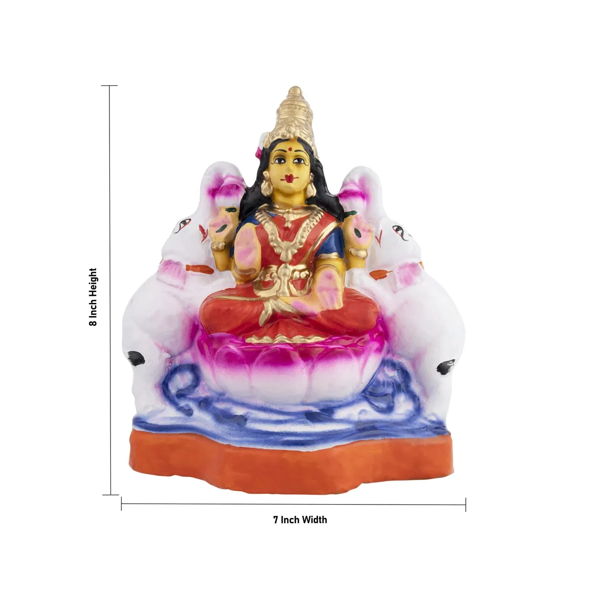 Ashta Lakshmi Clay Golu Bommai Set - 8 x 7 Inches | Giri Golu Doll/ Navaratri Golu Bomma/Gombe/Bommai