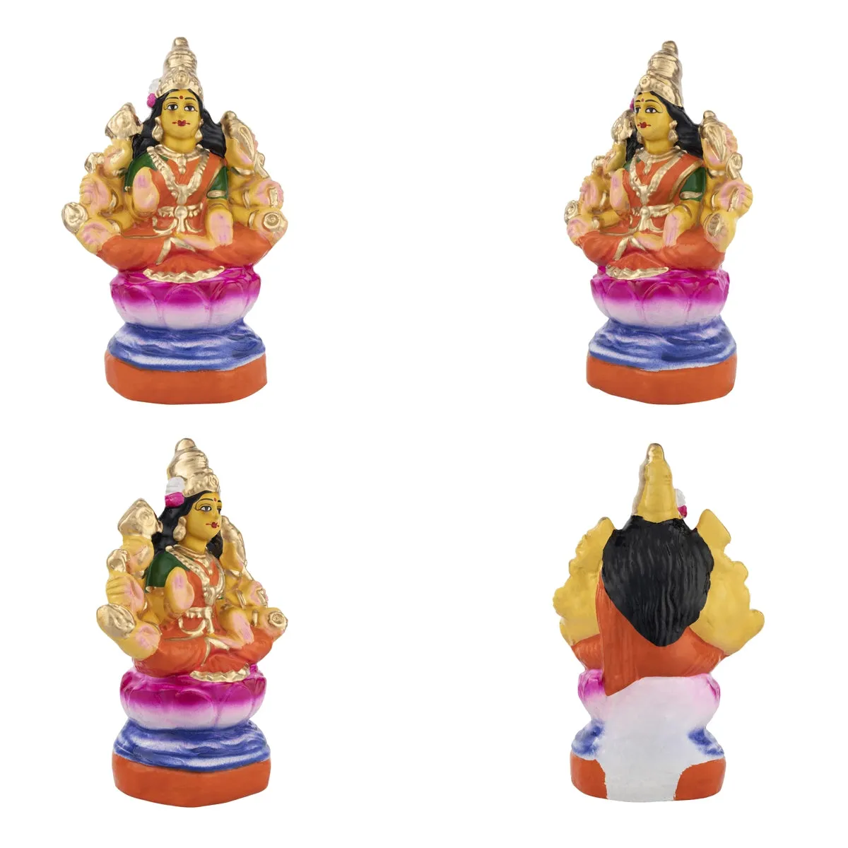 Ashta Lakshmi Clay Golu Bommai Set - 8 x 7 Inches | Giri Golu Doll/ Navaratri Golu Bomma/Gombe/Bommai