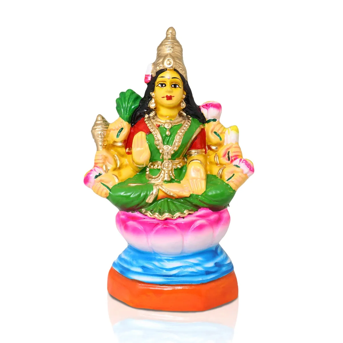 Ashta Lakshmi Paper Mache Golu Bommai Set - 9 x 6.5 Inches | Giri Golu Doll/ Navaratri Golu Bomma/Gombe/Bommai