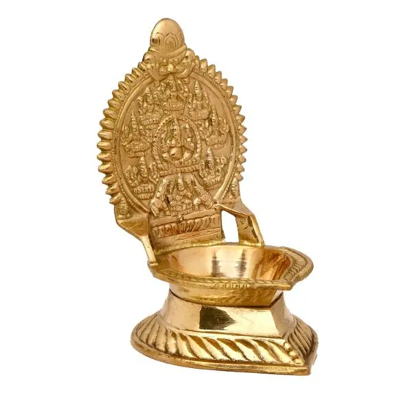 Ashtalakshmi Vilakku | Brass Vilakku/ Gold Polish Ashtalaxmi Lamp/ Deepam for Pooja