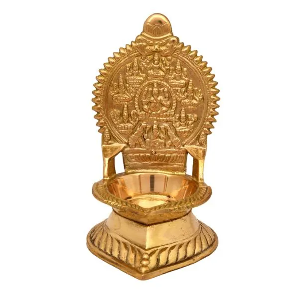 Ashtalakshmi Vilakku | Brass Vilakku/ Gold Polish Ashtalaxmi Lamp/ Deepam for Pooja