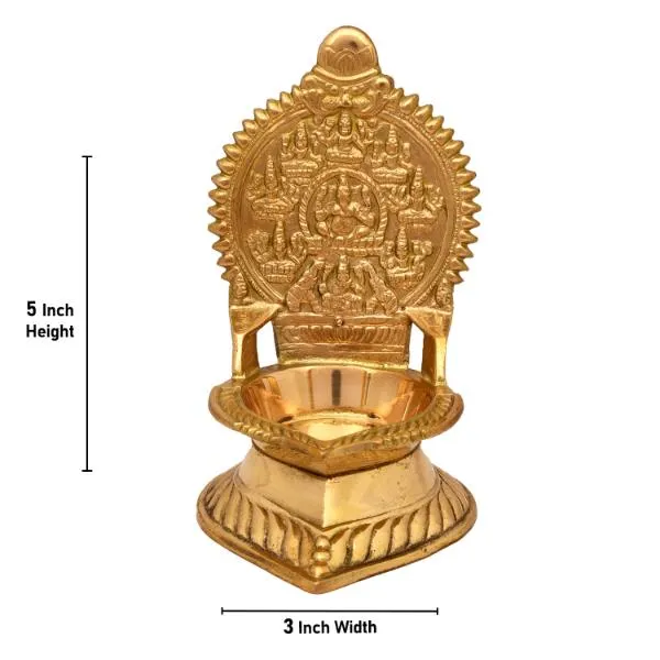 Ashtalakshmi Vilakku | Brass Vilakku/ Gold Polish Ashtalaxmi Lamp/ Deepam for Pooja