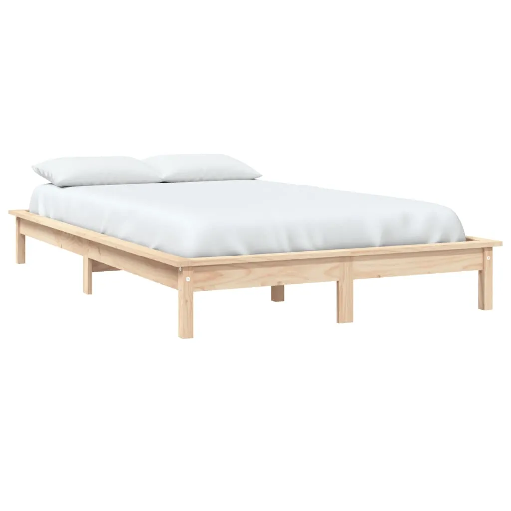 Bed Frame 140x200 cm Solid Wood Pine