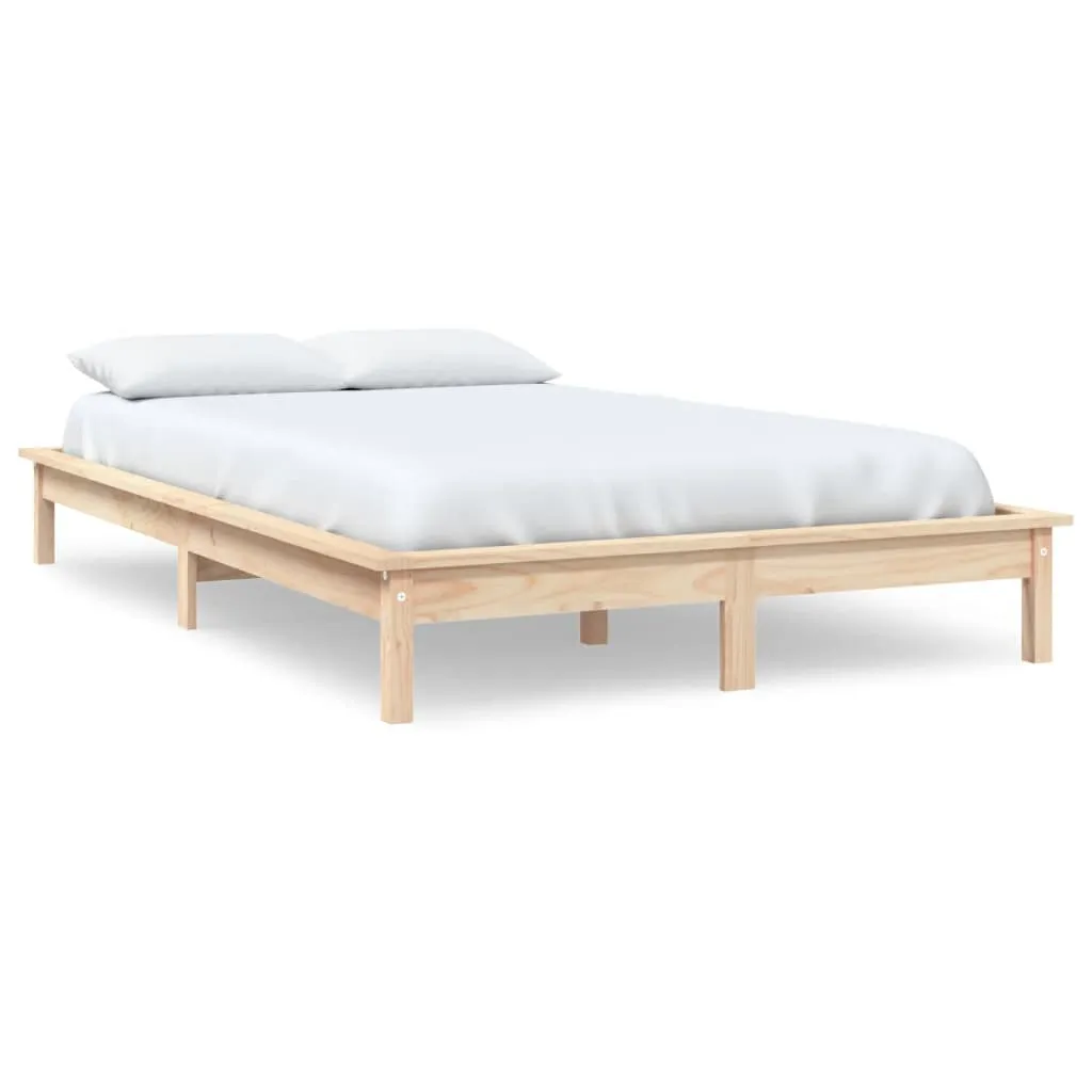 Bed Frame 140x200 cm Solid Wood Pine