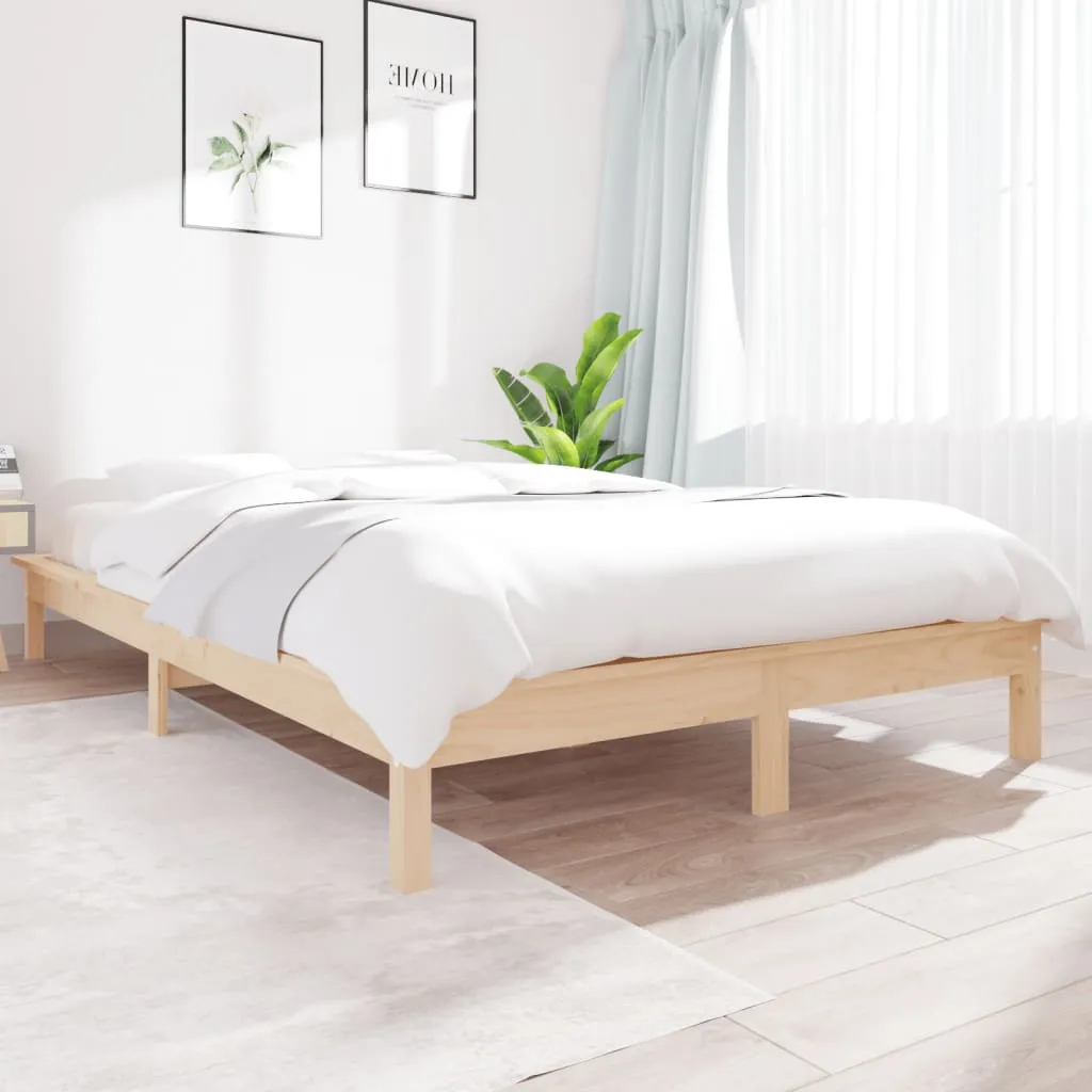 Bed Frame 140x200 cm Solid Wood Pine