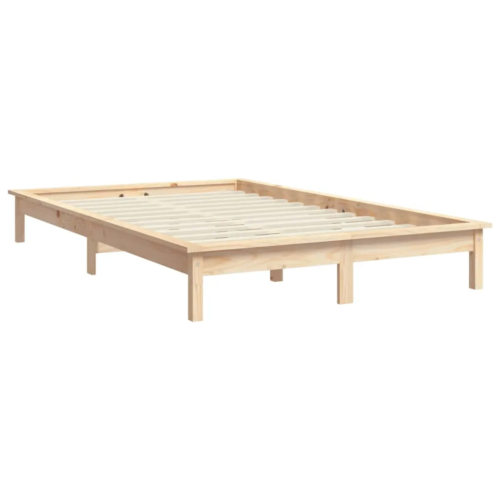 Bed Frame 140x200 cm Solid Wood Pine