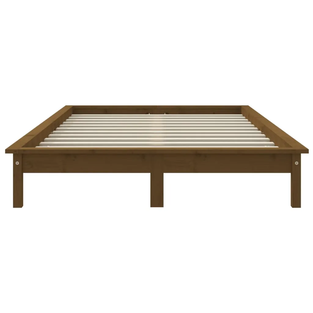 Bed Frame Honey Brown 135x190 cm Solid Wood Pine 4FT6 Double