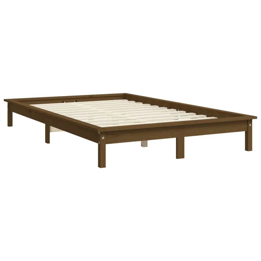 Bed Frame Honey Brown 135x190 cm Solid Wood Pine 4FT6 Double