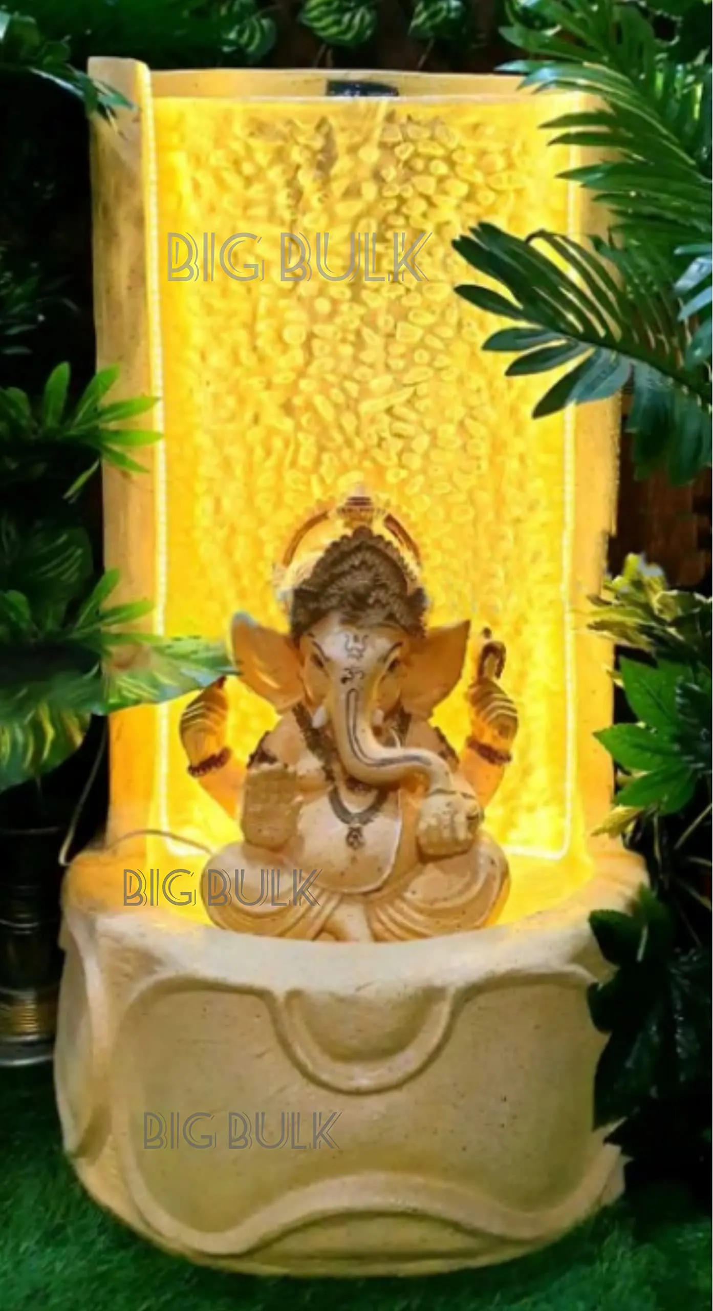 Big Bulk Stone Look Ganesh/Ganpati Fountain Fiber for Home Decor/Living Room/Hall/Office/Garden Fountain/Puja Room/Indoor/Outdoor (Fountain 3)