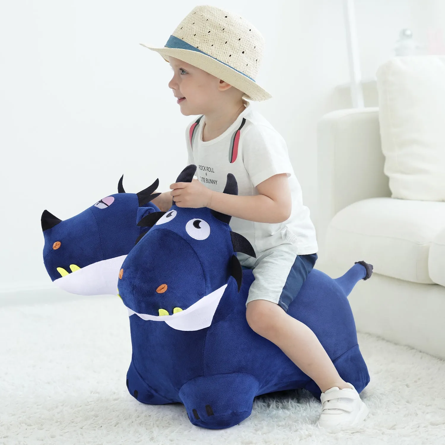 Bouncy Pals Blue Hopping Dragon Bouncy Horse Hopper Toy