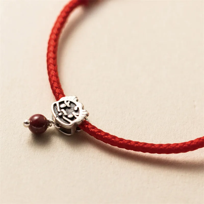 Buddha Stones 925 Sterling Silver Luck Year of the Dragon Cinnabar Red String Bracelet (Extra 30% Off | USE CODE: FS30)