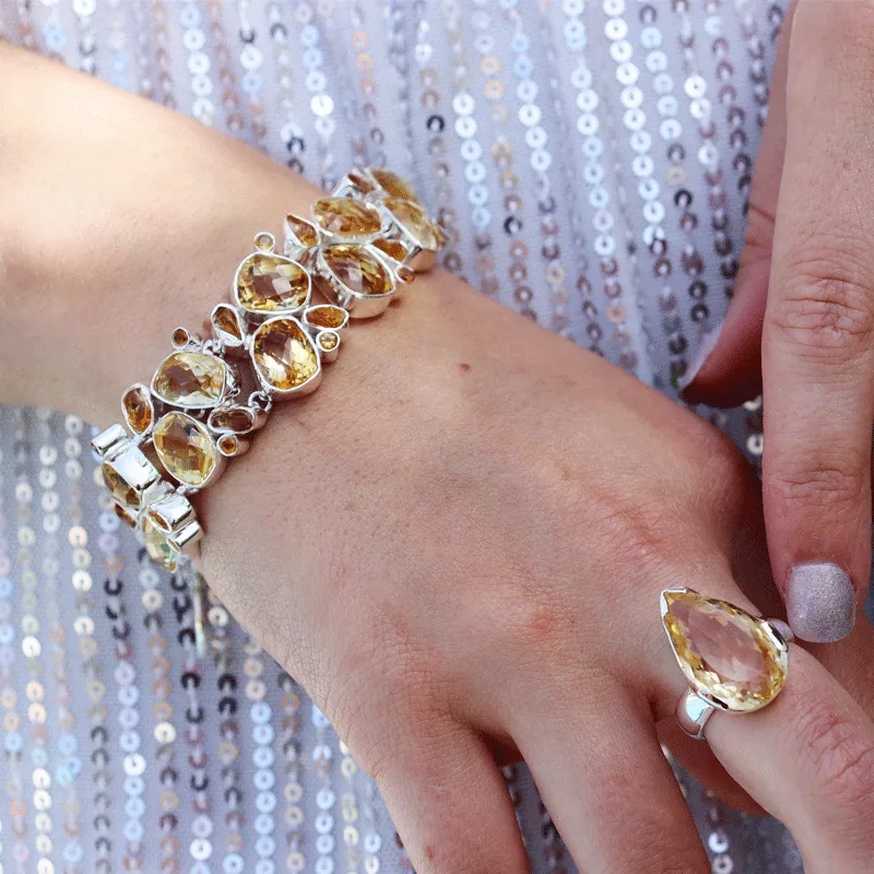 Citrine Boho Style Gemstone Bracelet