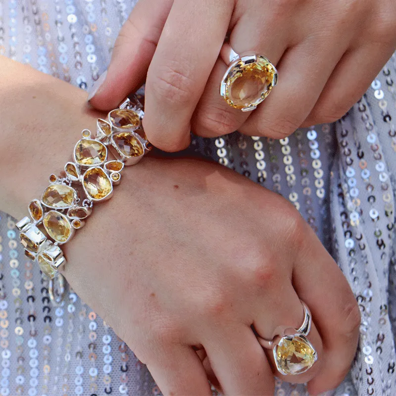 Citrine Boho Style Gemstone Bracelet