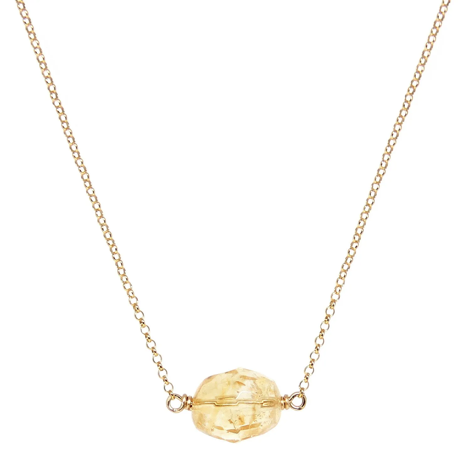 Citrine Nugget Necklace | Gold