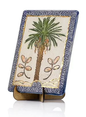 Clay Art Dates (Honey)  Ceramic Plaque Hand Made Decorated With 24k Gold Ornaments