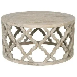 Clover Round Medium Size Coffee Table Carved Mango Wood