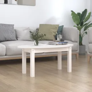 Coffee Table White 80x40x35 cm Solid Wood Pine