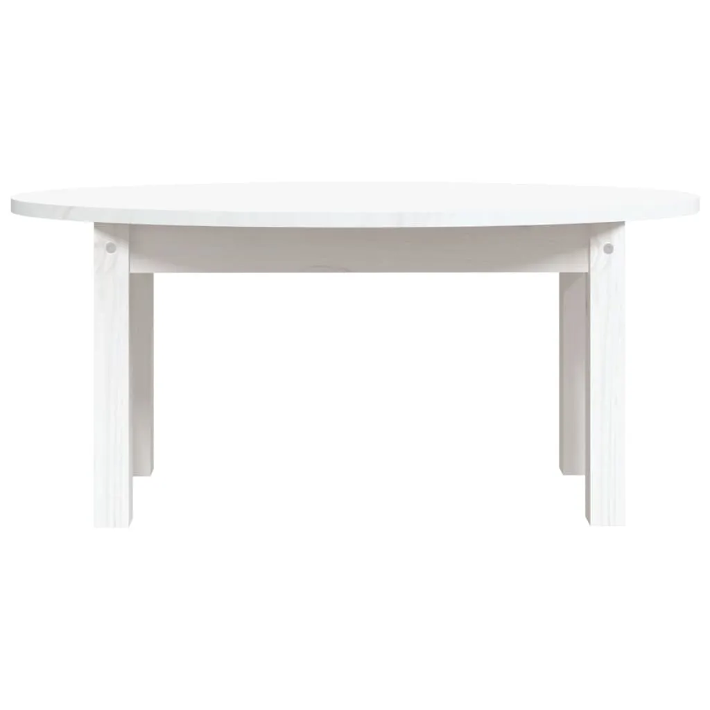 Coffee Table White 80x40x35 cm Solid Wood Pine