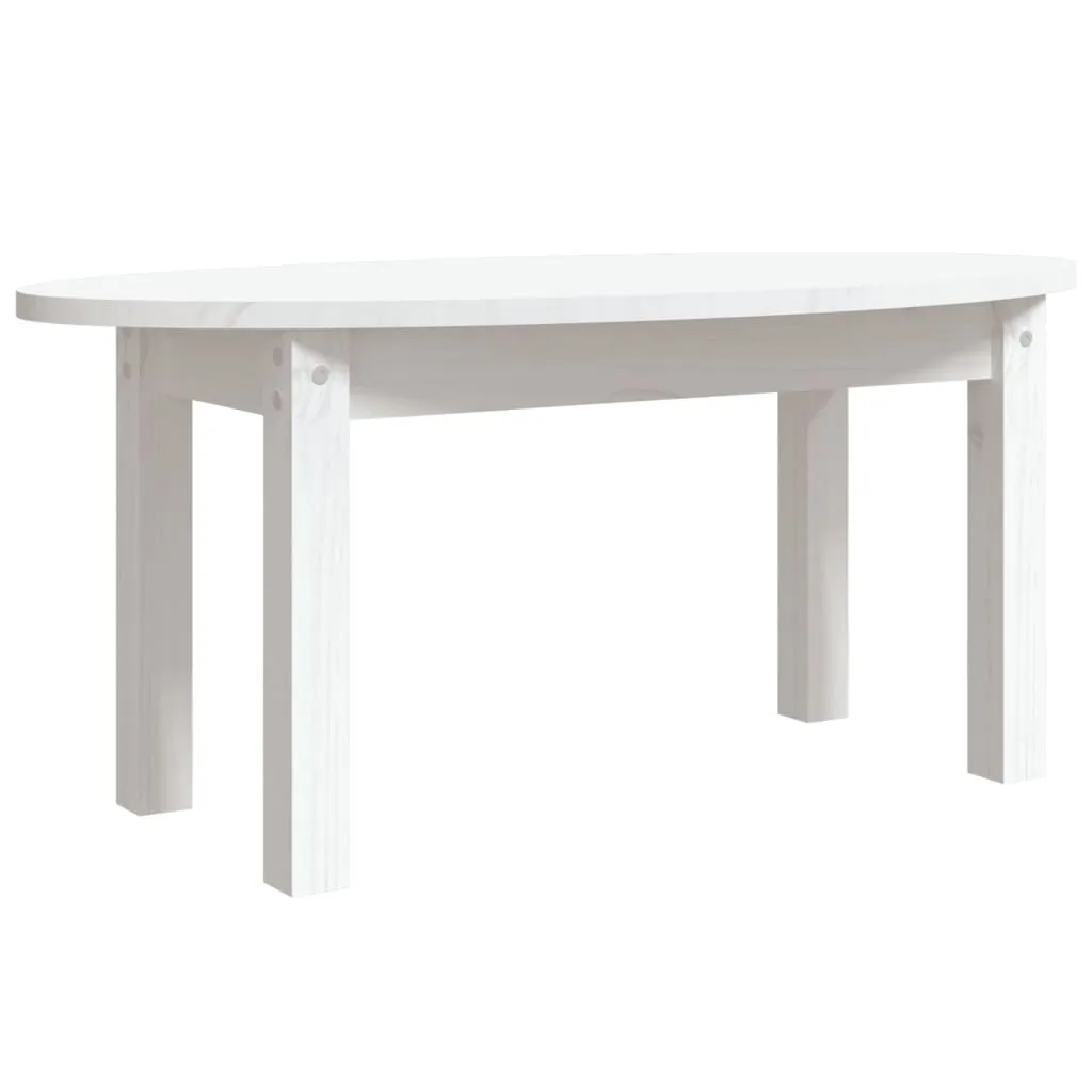 Coffee Table White 80x40x35 cm Solid Wood Pine