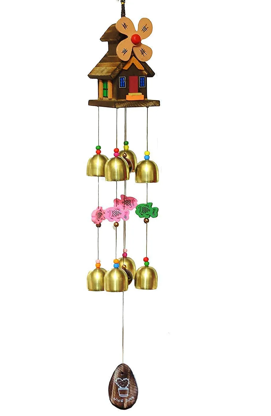 Crafts Collection Store Wood Coper Wind Chime for Home Bedroom Balcony Garden Etc. for (Decorate Item)