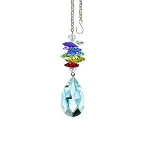 Crystal Ornament Antique Green Crystal Almond Prism Colorful Swarovski Crystals 3-1/2-inch