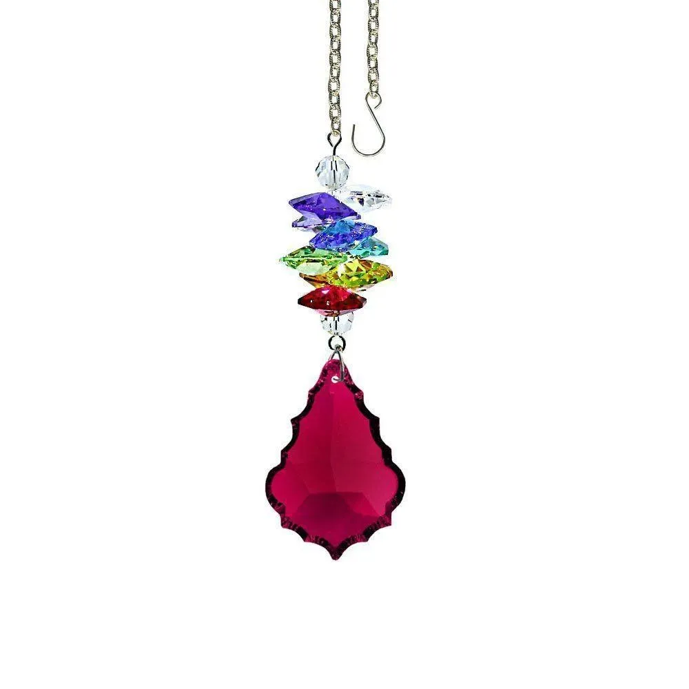 Crystal Ornament Bordeaux Crystal Pendeloque Prism Colorful Swarovski Crystals 3 1/2-inches