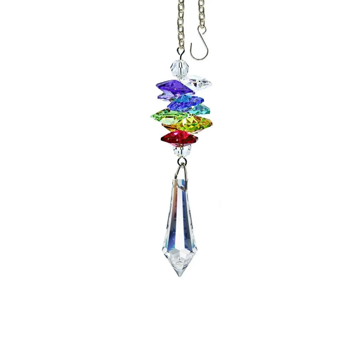 Crystal Ornament Clear Crystal Icicle Prism Colorful Swarovski Crystals 3 1/2-inches