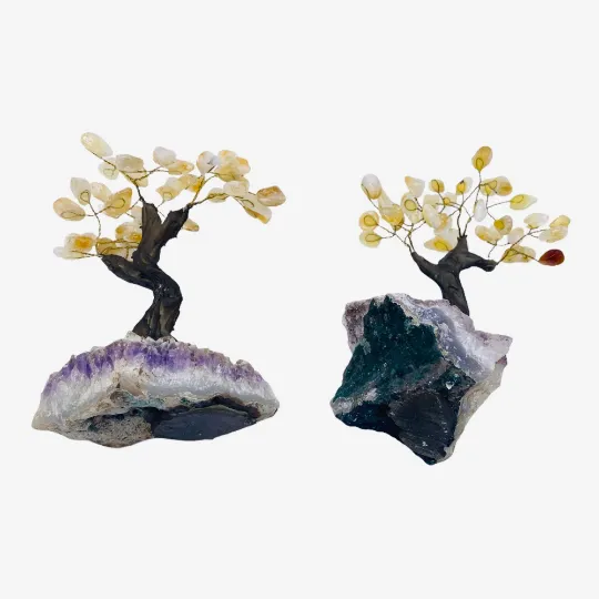 Crystal Prosperity Tree, 8" Gemstone Trees, Abundance Money Tree, Bonsai Tree, Citrine, Aventurine, Tiger eye Fengshui Home Decor