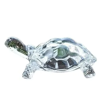 Crystal Vastu Turtle Figurine | Good Luck Feng Shui Tortoise Turtle (Turtle for Family) | Turtle for Good Luck Crystal Kachua Tortoise Showpiece for Good Luck Turtle Vastu (Small - TR1)