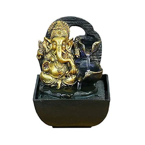 FASHIONMYDAY Ganesha Statues Indoor Tabletop Fountain Collectibles Decorative Gift 14cmx13.5cmx18cm Home and Garden | Home Decor | Figurines| Figurine