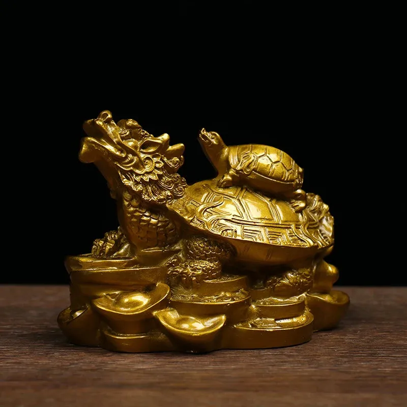 Feng Shui Dragon Tortoise Statue Chinese Good Luck Dragon Statue