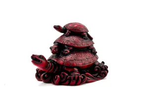 Feng Shui Figurine Protection Turtles - Red