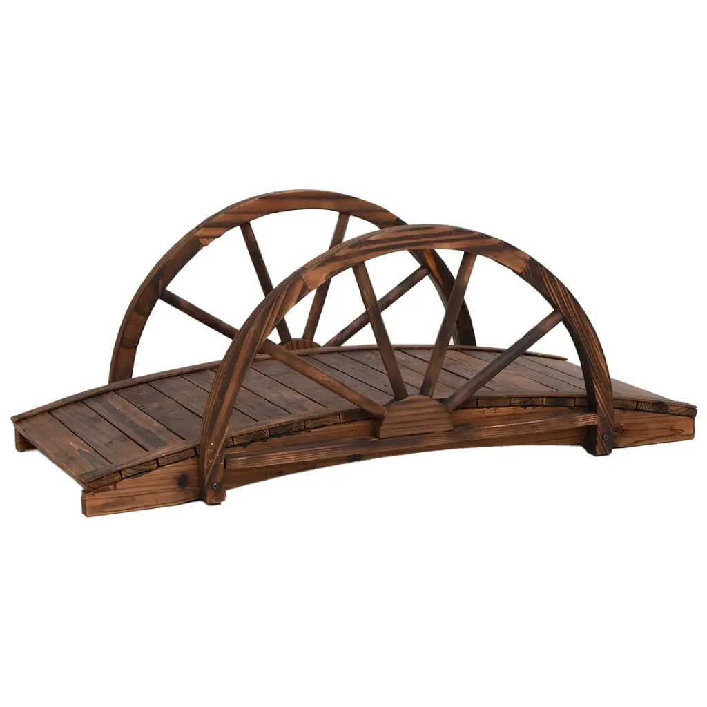 Garden Bridge with Half-wheel 99x50x38 cm Solid Wood Fir