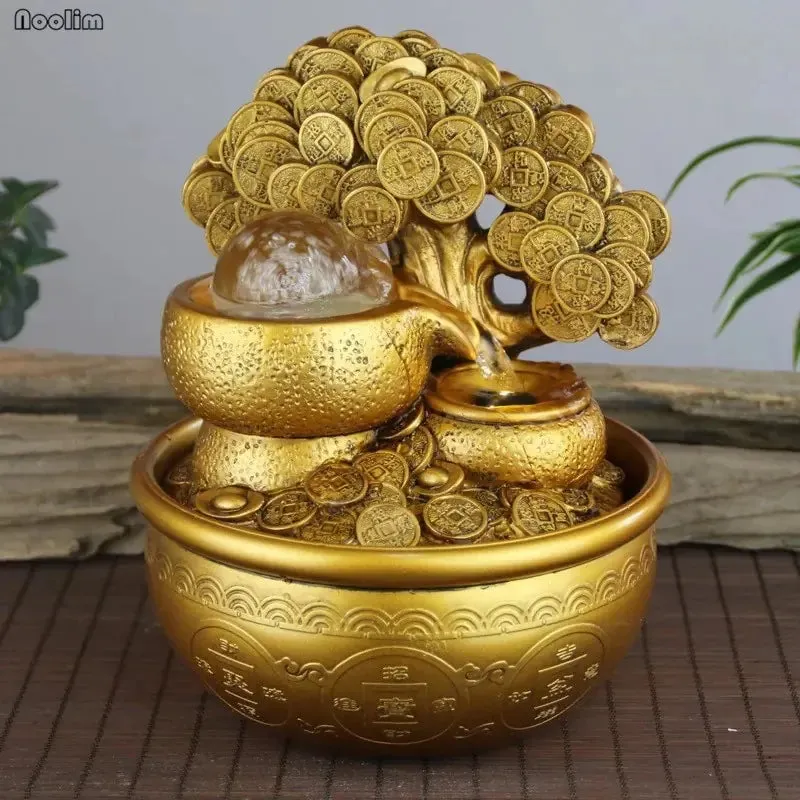 Gold Money Tree Water Fountain