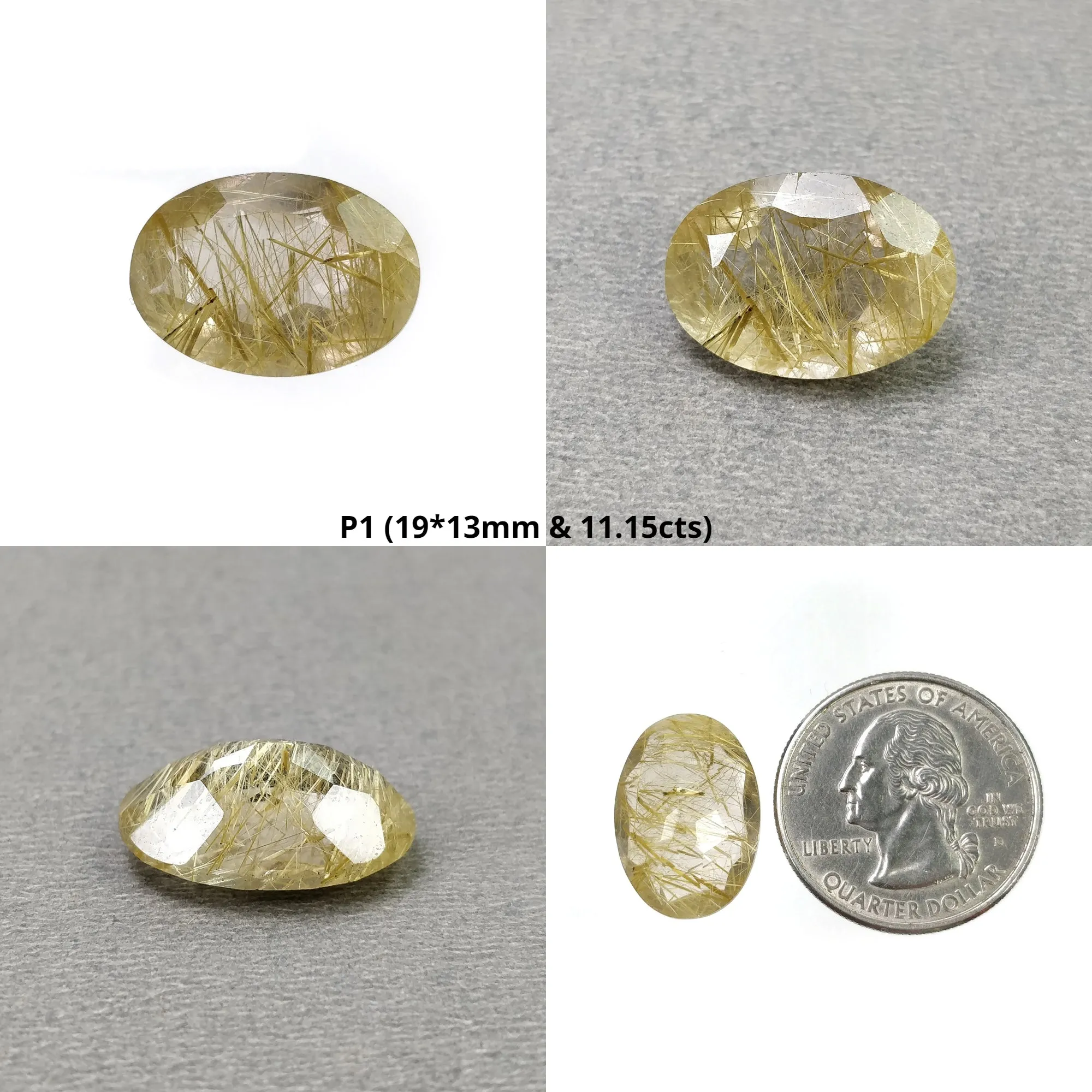 GOLDEN RUTILE QUARTZ Gemstone Normal Cut : Natural Untreated Unheated Rutile Oval Shape