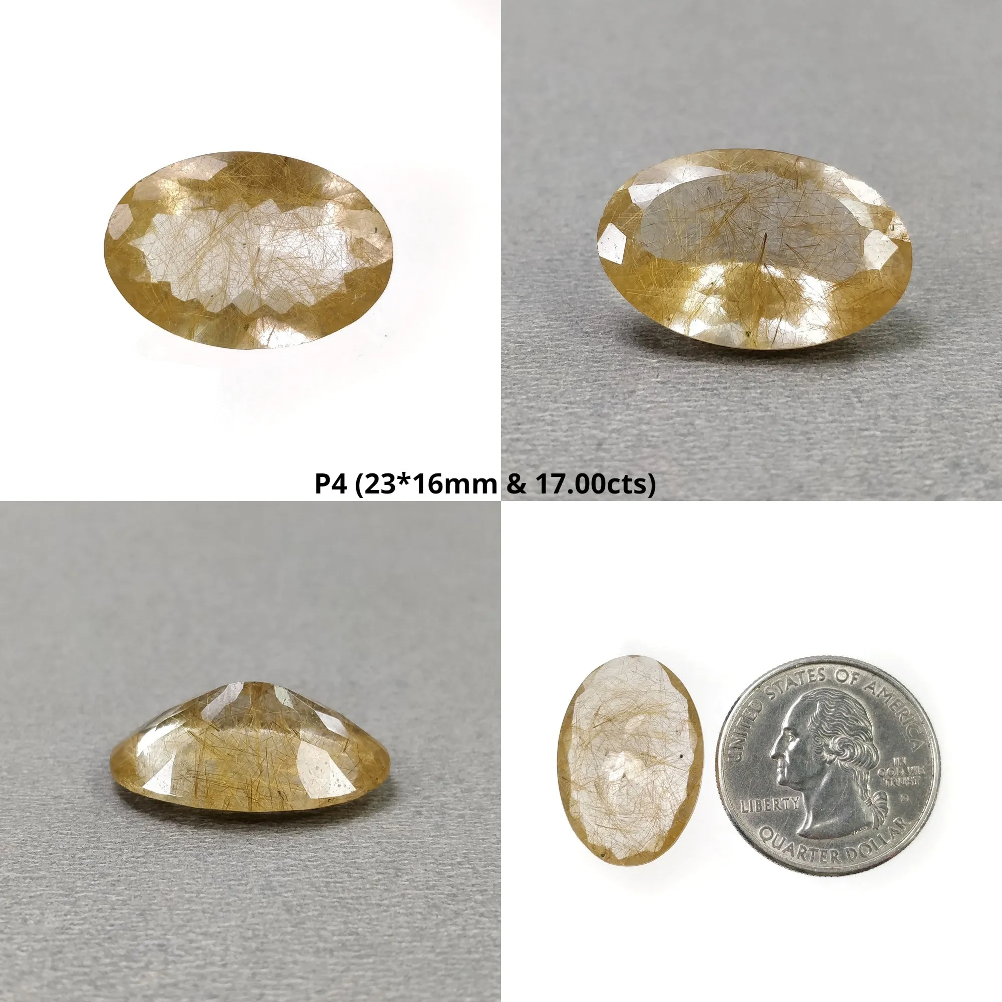 GOLDEN RUTILE QUARTZ Gemstone Normal Cut : Natural Untreated Unheated Rutile Oval Shape