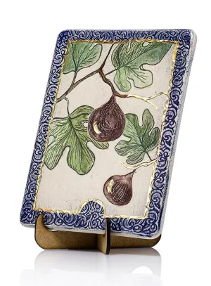 Handmade Ceramic Figs Plaque Decorated With 24k Gold Ornaments