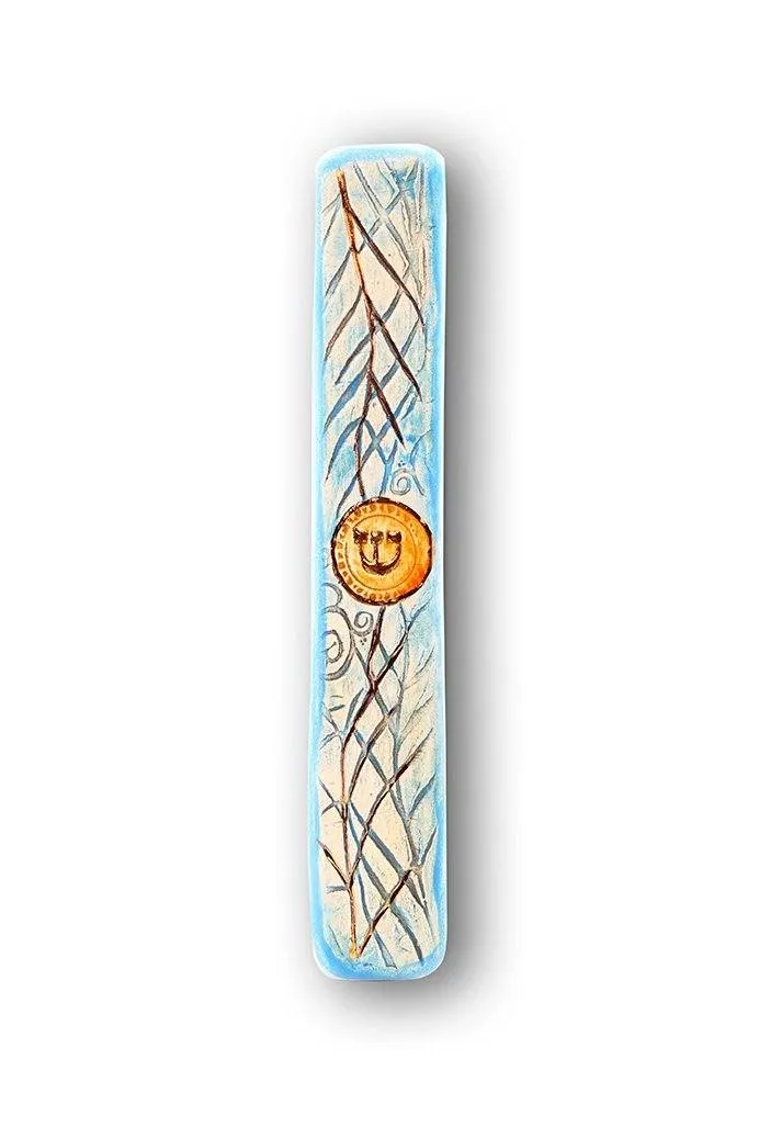 Handmade Ceramic Unique Mezuzah Date Branches Model