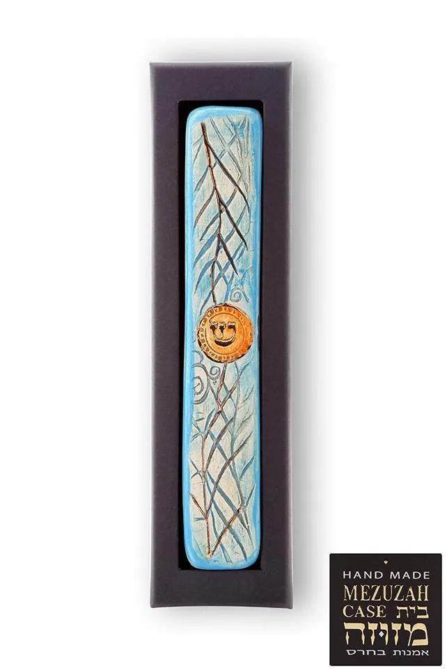 Handmade Ceramic Unique Mezuzah Date Branches Model