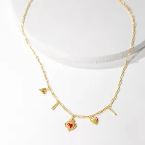 Heart Phases Charm Necklace - Gold