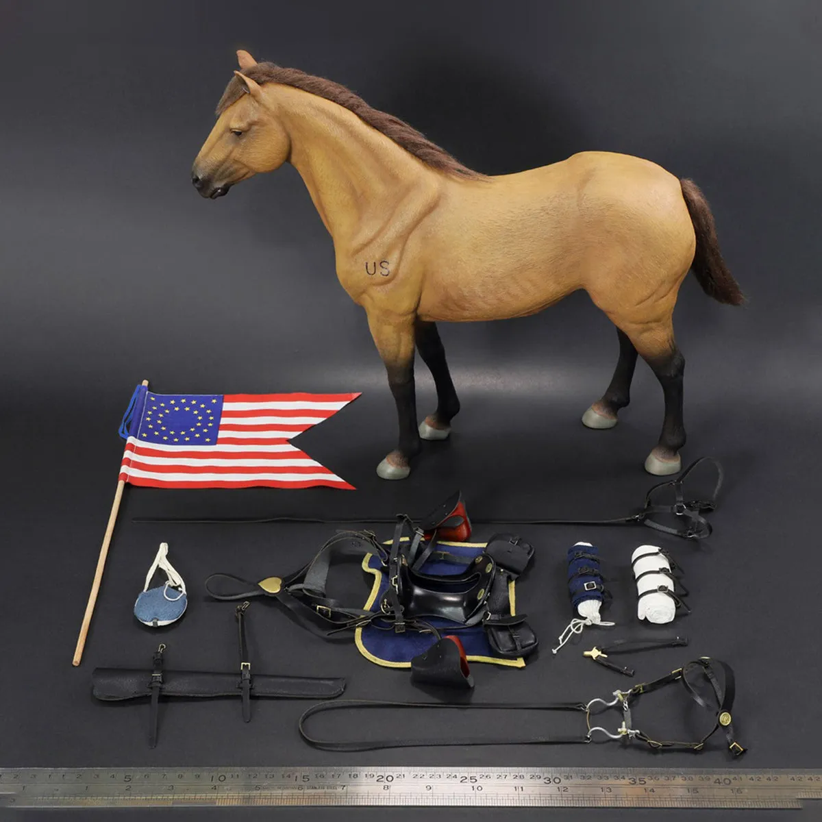 HiPlay DID, Civil War Brown War Horse, Statue Figurine